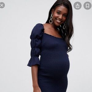 Queen Bee navy maternity dress NWT